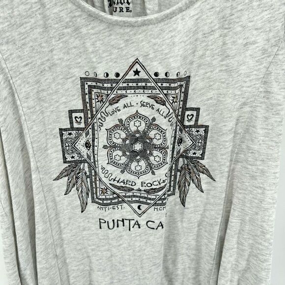 Hard Rock Womens Tank Top Punta Cana Cafe Sleeveless Lacing Back Gray Medium - Picture 6 of 8